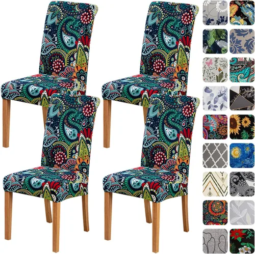 Miniatura 13 de HZDHCLH Juego de 6 fundas grises para sillas Parsons de elastano para comedor, fundas elásticas de elastano para sillas Parsons, fundas de asiento