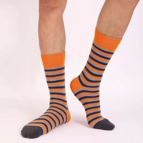 Miniatura 57 de TOEJYJ Calcetines de vestir divertidos para hombre, paquete de calcetines casuales divertidos, coloridos calcetines de algodón a rayas, talla 10-13