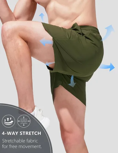 Miniatura 2 de Aleture Men's 5" Running Shorts Quick Dry Athletic Workout Gym Shorts with Pockets