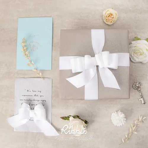 Miniatura 2 de Ribbli - Cinta de Grosgrain Blanca, 1-1/2 pulgadas x 25 yardas continuas, Uso para lazos DIY, accesorios para el cabello, envoltura de regalos