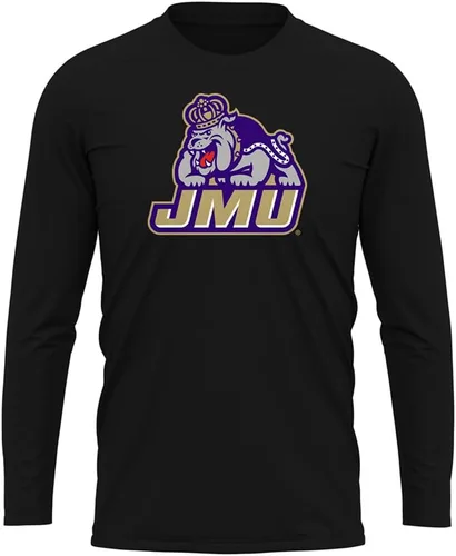 Miniatura 52 de Camisa deportiva de manga larga oficial de la NCAA Collegiate para hombre, colección negra con logotipo primario