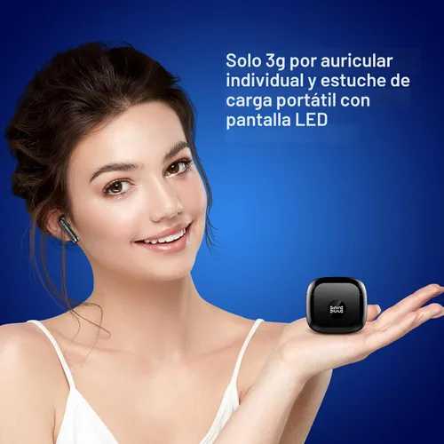 Miniatura 5 de Auriculares inalámbricos, Bluetooth 5.4, auriculares con pantalla LED de energía, bajos estéreo, auriculares Bluetooth intrauriculares