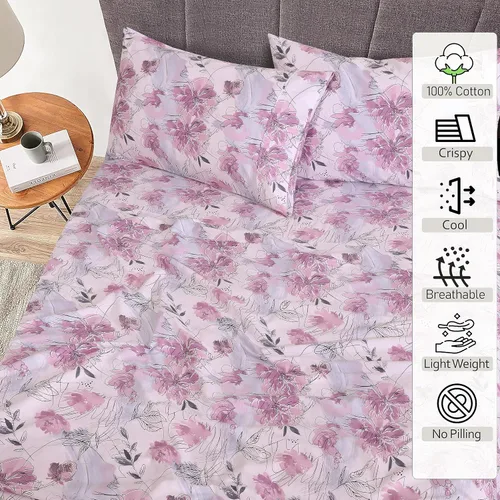 Miniatura 2 de RUVANTI Sábanas de percal 100% algodón, tamaño individual XL, aroma Fresco fresco, bolsillo profundo de 16 pulgadas, suave, transpirable