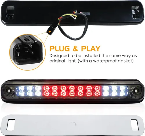 Miniatura 3 de Luz de freno LED de montaje alto tercera luz de freno Compatible con Silverado (94-98), Blazer (92-93), Chevy/GMC C/K 1500 2500 3500 (1988-2000)