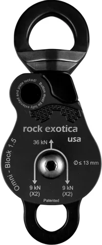 Miniatura 7 de Rock Exotica Omni-Block Swivel Pulley – High-Strength Swivel Pulley with Sideplate Access for Rigging – Made in The USA