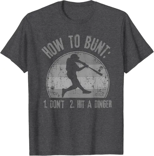 Miniatura 39 de Cómo Bunt Don't Hit A Dinger - Camiseta divertida de béisbol y sóftbol, Negro, S
