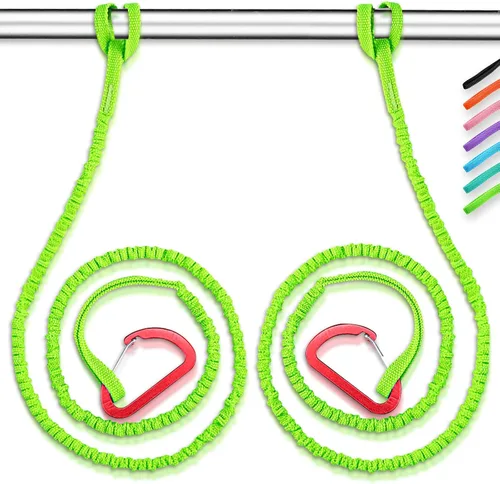 Miniatura 12 de OCEANBROAD Correa de remo de kayak estirable con cuerda de lanyard para SUP, kayak, botes, canoa, caña de pescar, 4-7 pies Azul