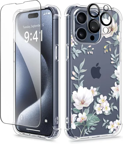 Miniatura 67 de GVIEWIN - Funda floral para iPhone 14 de 6.1 pulgadas, protector de pantalla + protector de lente de cámara, no se amarillenta, a prueba de golpes