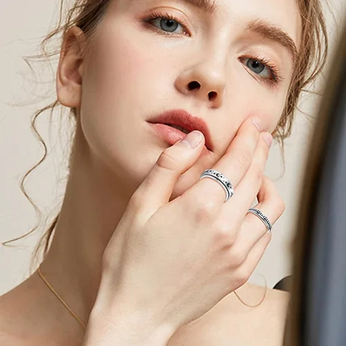 Miniatura 3 de SAILIMUE 4689 piezas de anillos de ansiedad para mujeres y hombres, anillo giratorio de acero inoxidable para la ansiedad, cuentas de flores, sol