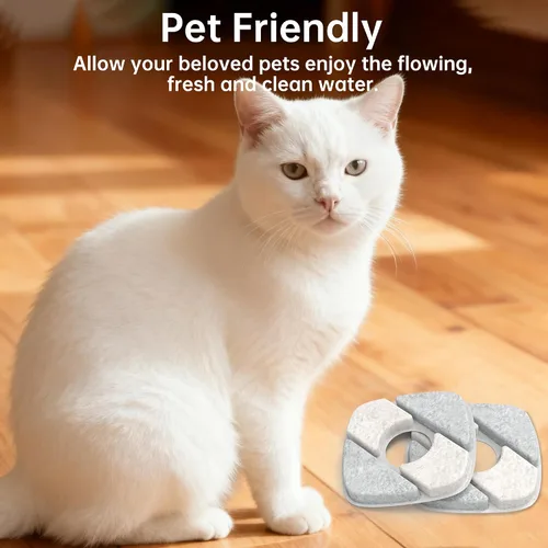 Miniatura 8 de Bomba de fuente de agua para gatos para fuente de 50 onzas, 95 onzas, ultra silenciosa, cable USB, luz LED y paquete de 6 filtros de fuente