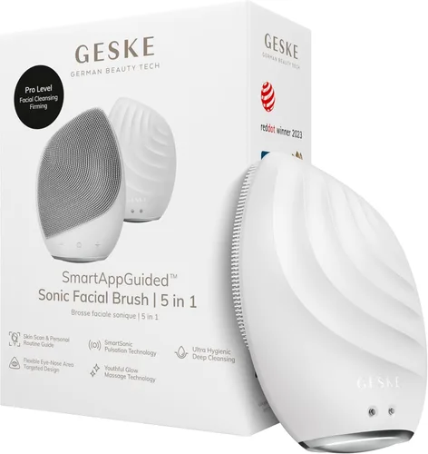 Miniatura 18 de GESKE SmartAppGuided™ Cepillo facial sónico 5 en 1 Cepillo de limpieza facial eléctrico vibratorio Cepillo de silicona suave Limpiador facial