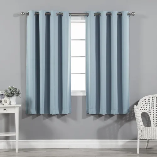Miniatura 35 de Best Home Fashion Cortinas opacas con aislamiento térmico, ojales de acero inoxidable y níquel, color rosa bebé, 52 pulgadas de ancho x 63 pulgadas