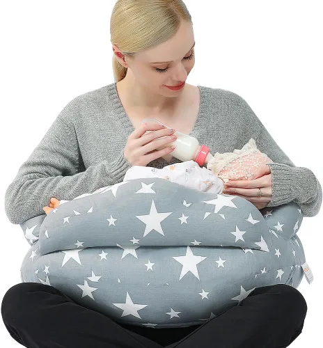 Chilling Home Almohada de lactancia para lactancia, almohada de lactancia ajustable, almohada de lactancia materna, alimentación con biberón,