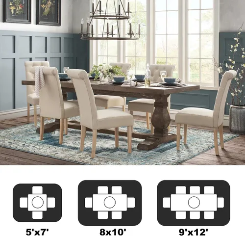 Miniatura 428 de Syalife 4x6 Alfombra Lavable para Área, Ultra Suave Antideslizante, Pila Baja, Alfombra Vintage Resistente a Manchas para Sala de Estar, Alfombra