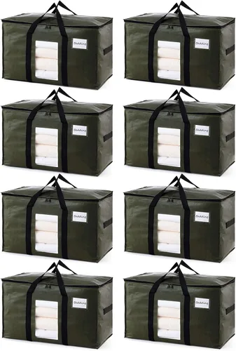 Miniatura 50 de TAILI - Bolsas de mudanza extra grandes, paquete de 10 bolsas negras resistentes para almacenamiento con ventana visible, asas envolventes
