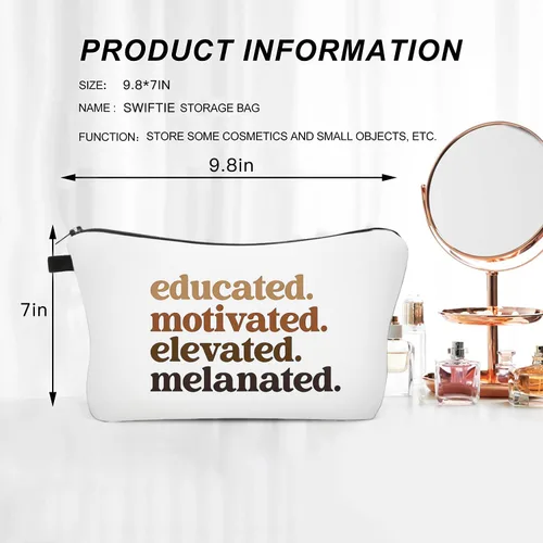 Miniatura 6 de Bolsa de maquillaje afroamericana para monedero, bolsas de cosméticos negras afro para mujer, regalo inspirador, pequeña bolsa de cosméticos