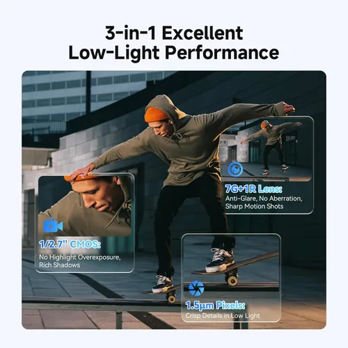 Miniatura 8 de SVBONY SVGo3 4K60FPS Combo de cámara de acción con montaje magnético de liberación rápida, cámara submarina impermeable incorporada, batería de 300