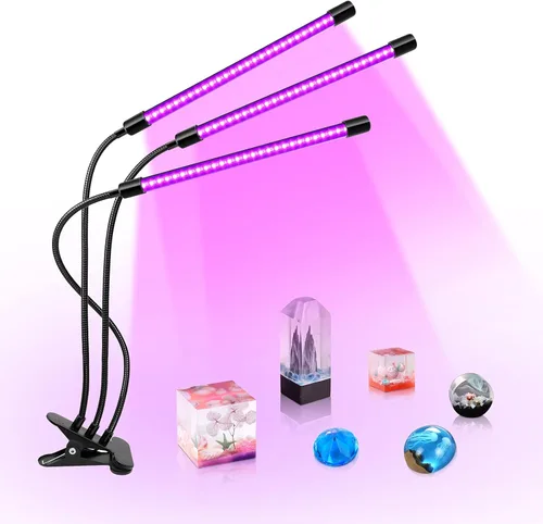 inShareplus Luz LED UV con USB, luz LED regulable de 30 W con clip, brilla en la oscuridad, luz negra de 395 nm-405 nm para fiesta, escenario,