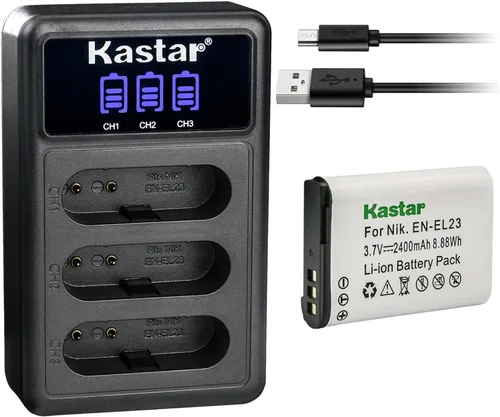 Miniatura 9 de Kastar 4 Pack EN-EL23 Battery and LCD Triple USB Charger Compatible with Nikon EN-EL23 ENEL23 Battery, Nikon MH-67 MH-67P Charger, Nikon Coolpix