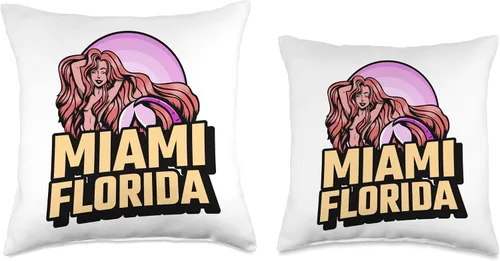Miniatura 3 de Sunset Mermaid Miami Florida Throw Pillow