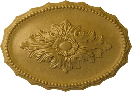 Miniatura 28 de Ekena Millwork CM16OX Medallón de techo Oxford, 16 7/8" W x 11 3/4" H x 1 1/2" P, imprimado en fábrica Imprimación de fábrica.