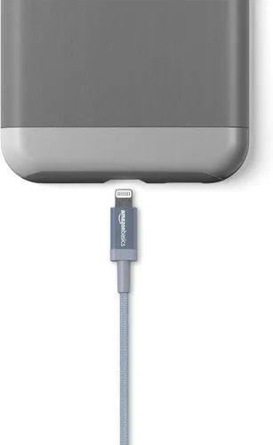 Miniatura 4 de Amazon Basics - Cable cargador USB trenzado de nailon - Cargador para iPhone con certificación MFi Gris-oscuro