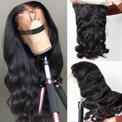 Miniatura 22 de Arabella 5x6 Pelucas listas para usar sin pegamento de cabello humano 1B/27 con encaje frontal resaltado, pelucas de cabello humano con densidad