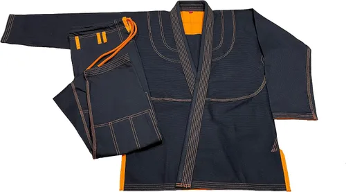 Miniatura 3 de Bjj Gi Con Puntada Naranja Bjj Gi Jiu Jitsu Kimonos Gi 100% Algodón Perl Tejido 450GSM