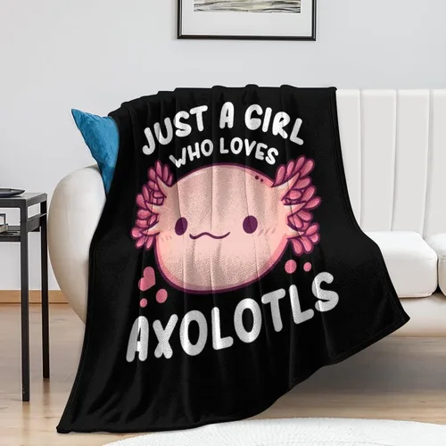 Miniatura 8 de Manta de ajolotl, bonita manta de franela para niñas, regalo de 80 x 60 pulgadas Axolotl_2