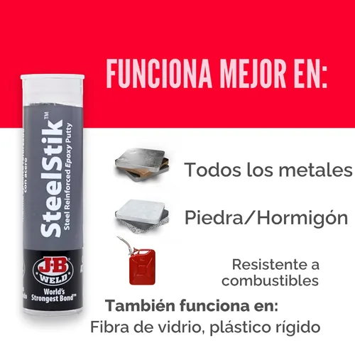 Miniatura 4 de Masilla epóxica reforzada con acero de 2 onzas, de la marca J-B Weld SteelStik 8267