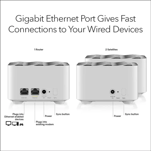 Miniatura 6 de NETGEAR Orbi Sistema WiFi de malla para todo el hogar (RBK13) – Reemplazo de enrutador cubre hasta 4,500 pies cuadrados con 1 enrutador y 2 satélites
