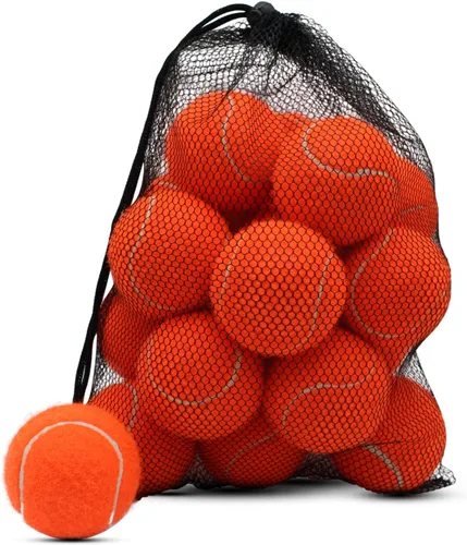 Miniatura 10 de Pelotas de tenis, paquete de 18 pelotas de entrenamiento con bolsa de malla para un fácil transporte, pelotas de práctica para perros y mascotas, 9