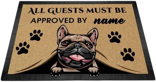 Miniatura 24 de Tapete personalizado con nombre de perro que mira al perro Cocker Spaniel, todos los invitados deben ser aprobados por alfombras para decoración