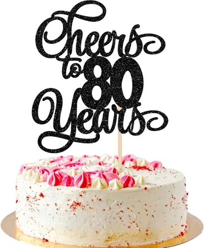 Miniatura 28 de 1 pieza de decoración para tartas de 40 años con purpurina para pastel de 40 años, 40 años, decoración fabulosa para tartas de cumpleaños de 40 Negro
