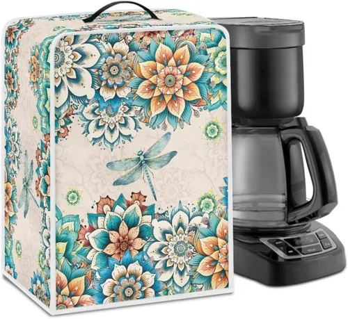 Miniatura 55 de DISNIMO Cubierta antipolvo para cafetera de mariposa azul, fundas para máquina de hacer café de cocina con mango superior, cubierta