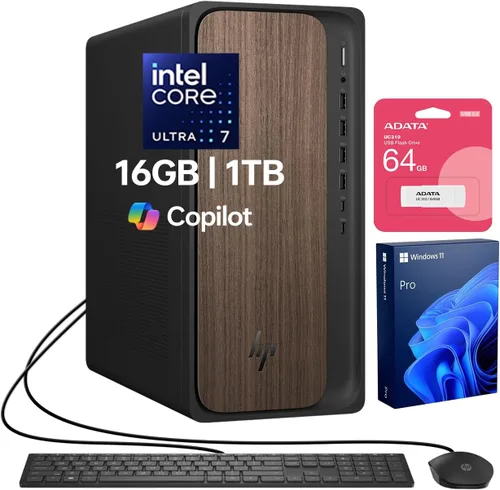 HP OmniDesk (Envy Next Brand) M03 Tower Desktop para profesionales, Core Ultra 7 265 Rendimiento para multitarea y productividad, 16 GB DDR5 RAM, 1