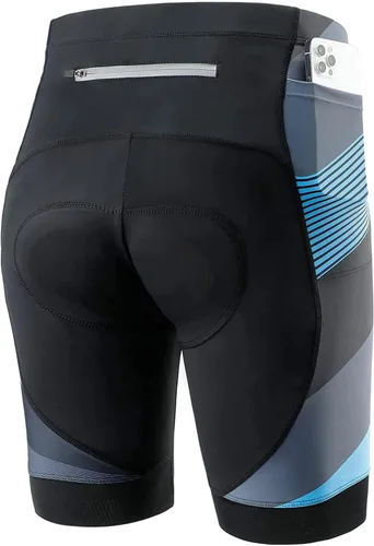 Sportneer Mens Padded Bike Shorts with Pocket Gel Padding Bicycle Cycling Shorts for Mountain Road Biking with 3 Pockets