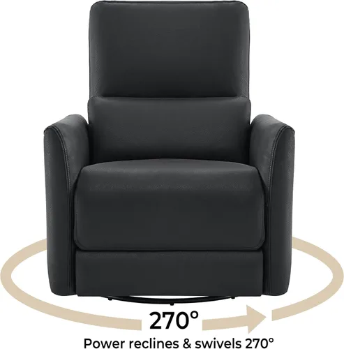 Miniatura 4 de CHITA Silla Reclinable Eléctrica Giratoria Deslizante, Tapizada en Cuero Sintético con Certificación FSC para Sala de Estar y Cuarto de Bebé, Sofá