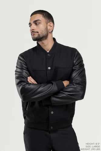 Miniatura 3 de X RAY Chaqueta Varsity para hombre, chaquetas casuales de béisbol Letterman para hombre Negro/Negro - 83006