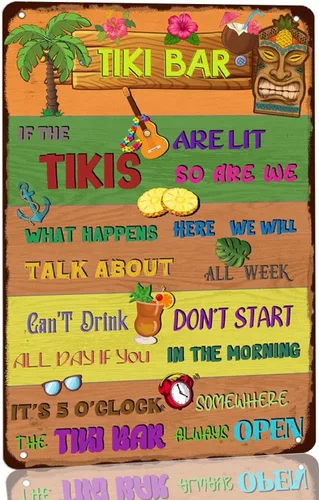 Miniatura 10 de Letrero de metal vintage con texto en inglés «My Happy Place Bar Open To Good Times & Good Friends», letreros divertidos de cerveza para el hogar