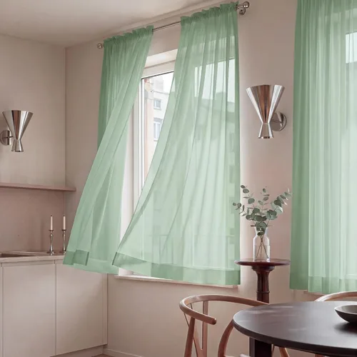 Miniatura 26 de NICETOWN Cortinas traslúcidas de gasa para ventana de dormitorio, bolsillo para barra, elegantes cortinas traslúcidas aireadas, cortinas verticales
