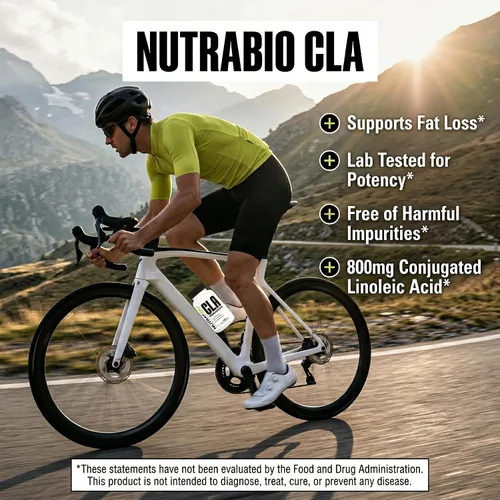 Miniatura 7 de NutraBio Suplemento de ácido linoleico conjugado CLA, 800 mg, 90 cápsulas blandas