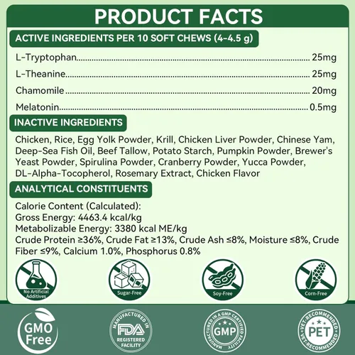 Miniatura 8 de YOTANGO Golosinas calmantes para gatos: 500 masticables calmantes crujientes para gatos gatitos, alivio de la ansiedad y reducción del estrés