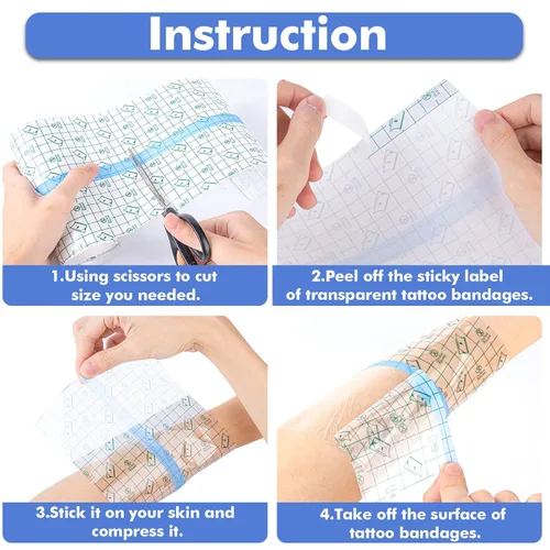 Miniatura 4 de Vendaje impermeable para cuidado posterior de tatuajes (rollo de 5.9 pulgadas x 10.9 yardas) vendajes adhesivos protectores para la segunda piel