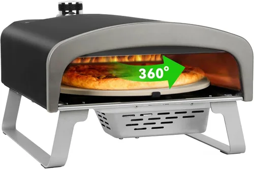 Miniatura 8 de Horno de pizza a gas con piedra giratoria automática, horno portátil de gas propano para cocinar al aire libre, cocina, patio, fiesta, playa