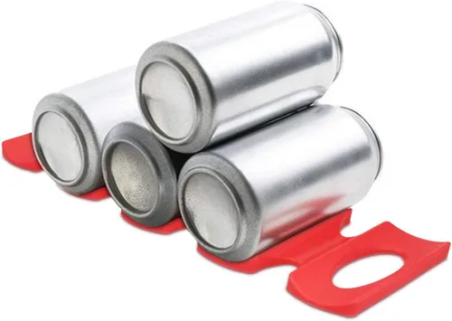 Miniatura 8 de kwmobile Alfombrilla apilable de silicona para botellas, organizador de refrigerador para apilar botellas, latas, cerveza, refrescos, estante Negro
