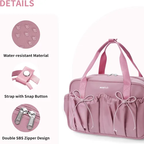 Miniatura 4 de ECOHUB Pequeña bolsa de gimnasio para mujer, mini bolsa de lona para gimnasio con compartimento húmedo, bolsa deportiva con lazo, bonita bolsa