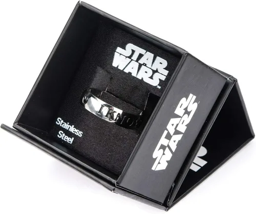 Miniatura 4 de Star Wars Anillo de acero inoxidable con texto en inglés "I Love YouI Know Talla 12, Plástico