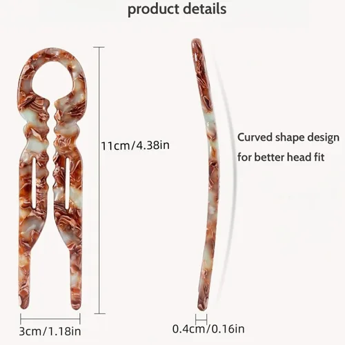 Miniatura 4 de Horquillas grandes curvas, elegantes horquillas francesas con diseño dentado antideslizante, accesorios para el cabello para mujeres, peinados