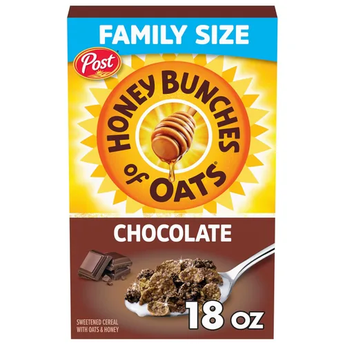 Miniatura 10 de Post Honey Bunches of Oats Cereal de desayuno de vainilla, cereal de vainilla con racimos de avena y granola, caja de 18 onzas (paquete de 2)
